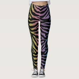 Leggings Polainas del estampado de animales de la cebra de
