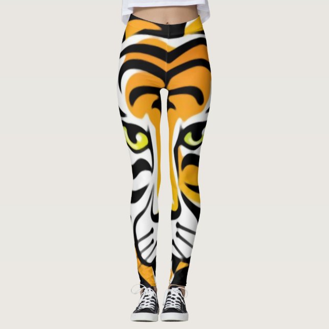 Leggings Polainas del estampado de animales del tigre del (Anverso)