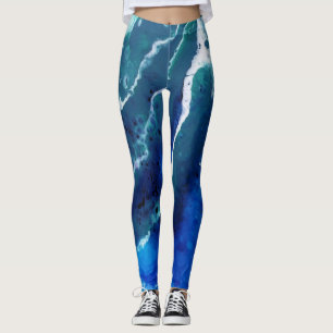 Leggings Polainas del extracto de la marea del océano