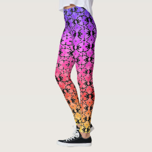 Leggings Polainas del flower power del arco iris