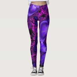 Leggings Polainas del fractal de la flor