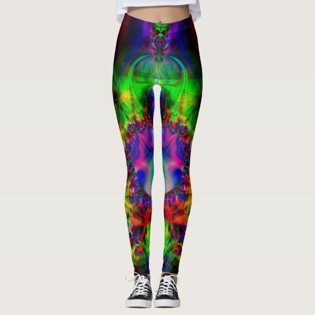Leggings Polainas del fractal, jugo del escarabajo (Anverso)