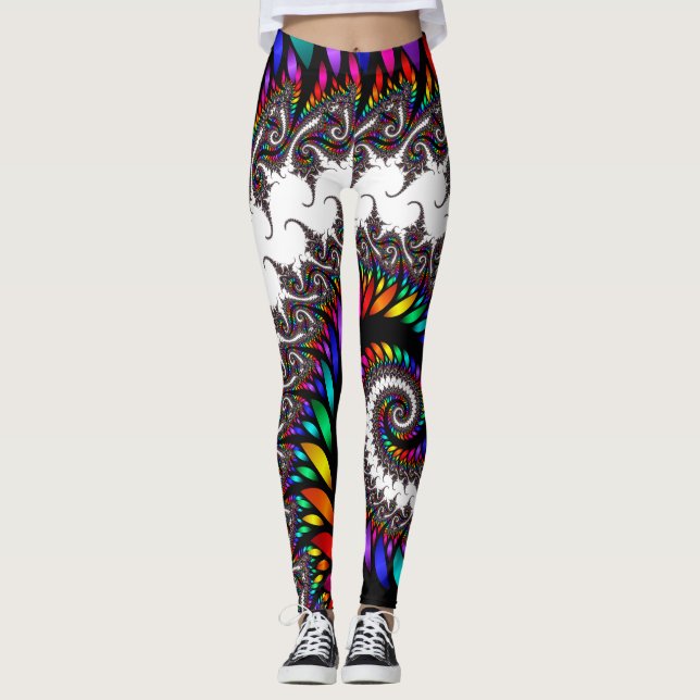 Leggings Polainas del fractal que tuercen en espiral (Anverso)