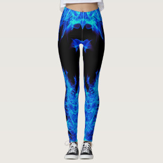 Leggings Polainas del fuego de la llama azul