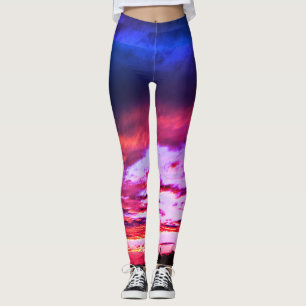 Leggings Polainas del funcionamiento de la puesta del sol