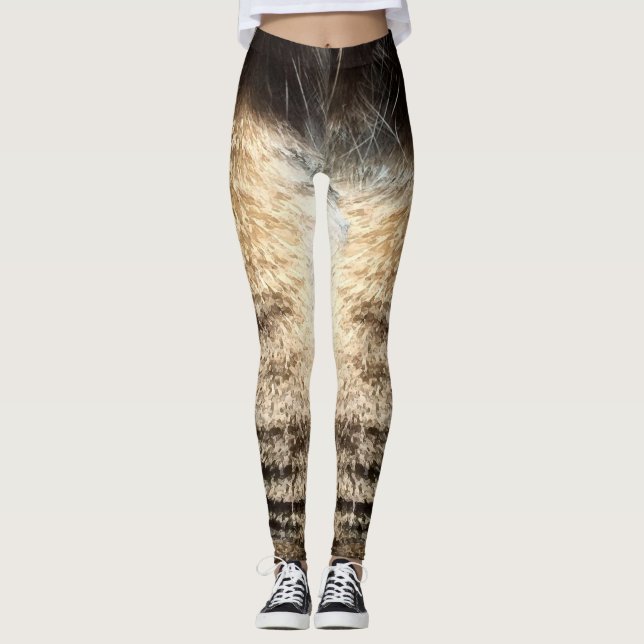 Leggings Polainas del gato de Tabby (Anverso)