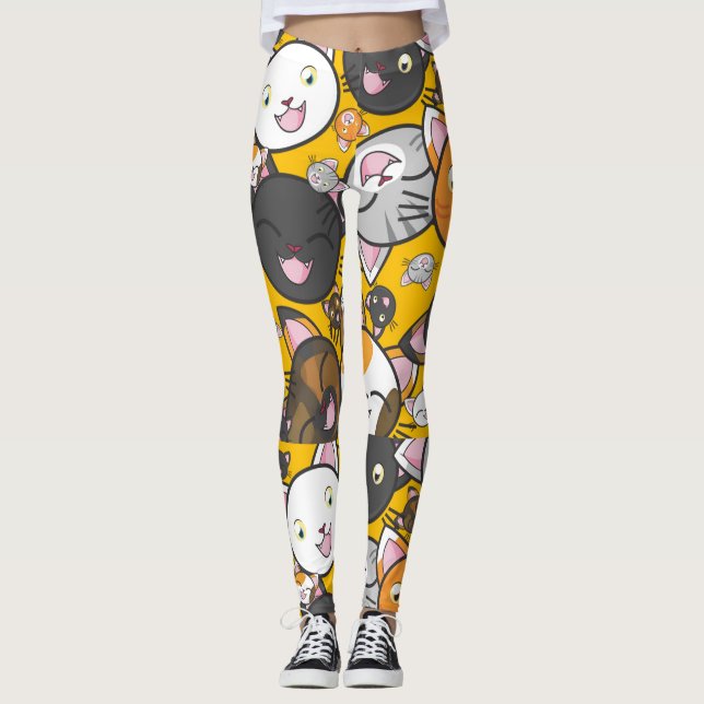 Leggings Polainas del gato del gatito (Anverso)