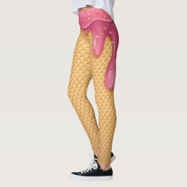 Leggings Polainas del helado del cono de la galleta