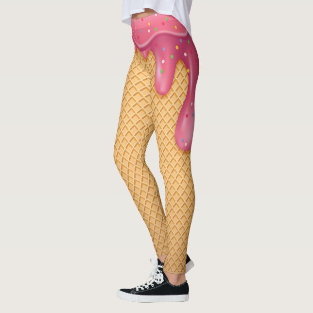 Leggings Polainas del helado del cono de la galleta (Izquierda)