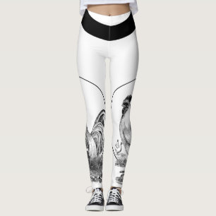 Leggings Polainas del ilustracion del gallo del vintage