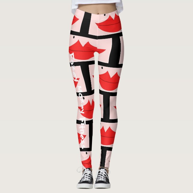 Leggings Polainas del labio de la aptitud de Foxey Moxey (Anverso)