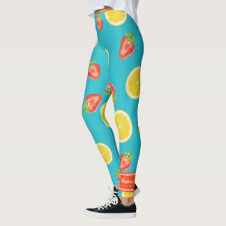 Leggings Polainas del limón de la fresa