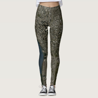 Leggings Polainas del mapa de Seattle Sat