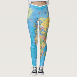LEGGINGS POLAINAS DEL MAPA DEL MUNDO