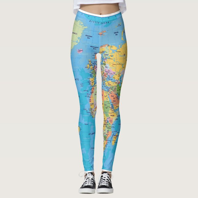 LEGGINGS POLAINAS DEL MAPA DEL MUNDO (Anverso)