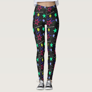 Leggings Polainas del modelo de la Feliz Año Nuevo