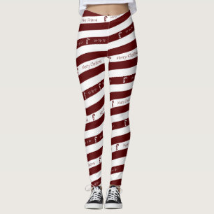 Leggings Polainas del navidad del bastón de caramelo