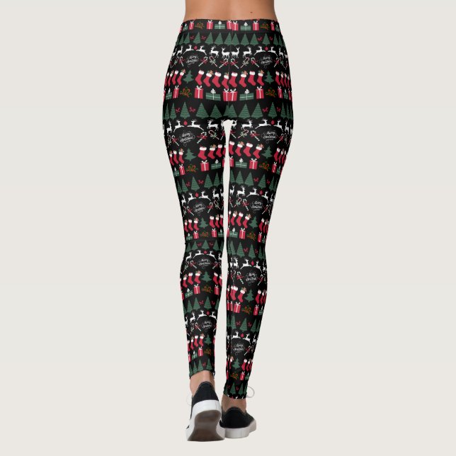 Leggings Polainas del negro del modelo del navidad (Reverso)