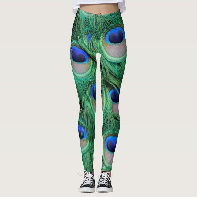 Leggings Polainas del pavo real (Anverso)