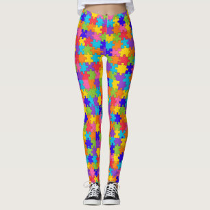 Leggings Polainas del pedazo del rompecabezas de la