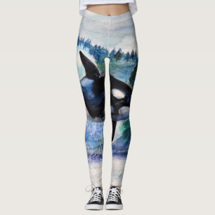 Leggings Polainas del personalizado de la ballena de la