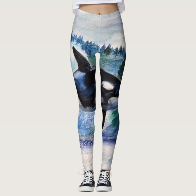 Leggings Polainas del personalizado de la ballena de la (Anverso)