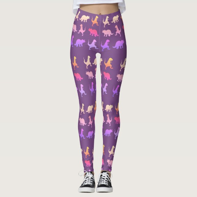 Leggings Polainas del personalizado de los dinosaurios (Anverso)