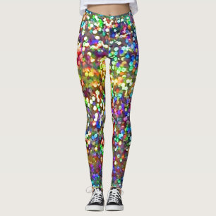 Leggings Polainas del purpurina del arco iris