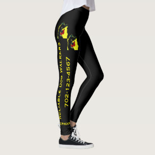 Leggings Polainas del servicio del perro que caminan feliz