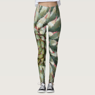 Leggings Polainas del sudoeste, agavo verde/púrpura con