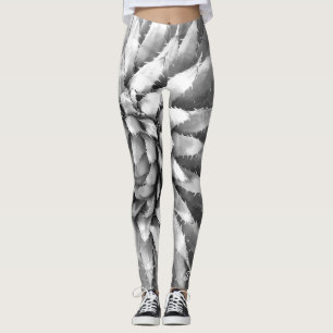 Leggings Polainas del sudoeste, agavo w/Name blanco y negro