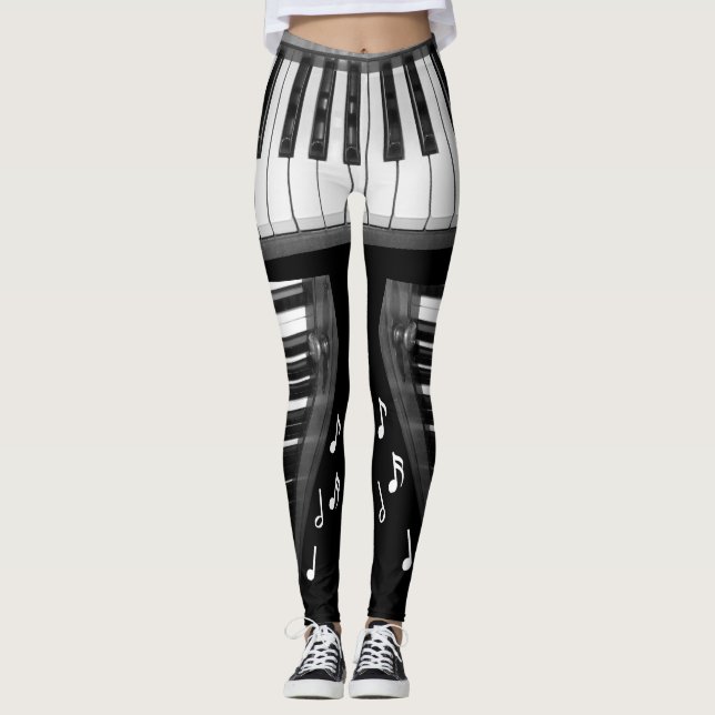Leggings Polainas del teclado de piano (Anverso)