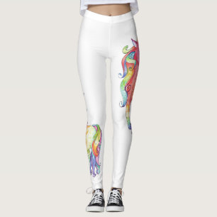 Leggings Polainas del unicornio del arco iris de las