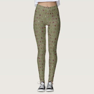 Leggings Polainas del verde verde oliva y del rojo