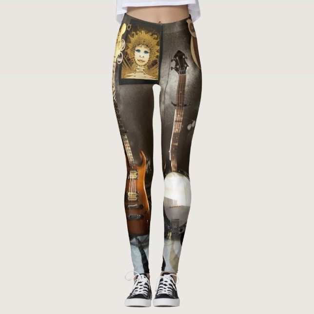 Leggings Polainas divertidas con imagen envuelta de la (Anverso)