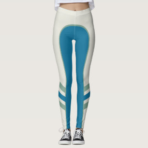 Leggings Polainas domesticadas turquesa de la banda lateral