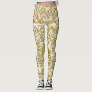 Leggings Polainas dominantes griegas del oro