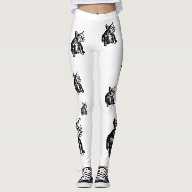 Leggings Polainas dulces del perro del perrito de Buldog (Anverso)