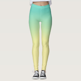 Leggings Polainas en colores pastel de Ombre - verde para