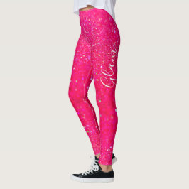 Leggings Polainas - encanto del purpurina de las rosas