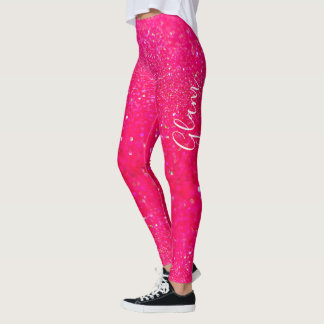 Leggings Polainas - encanto del purpurina de las rosas