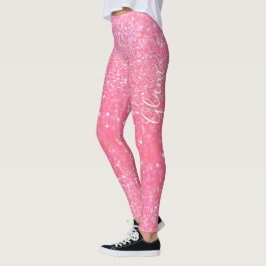 Leggings Polainas - encanto rosado del purpurina