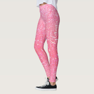 Leggings Polainas - encanto rosado del purpurina