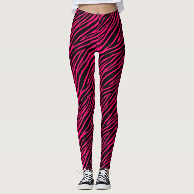 Leggings Polainas enrrolladas del estampado de zebra de las (Anverso)