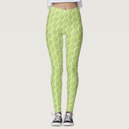 Leggings Polainas - espirales moldeados en verde claro