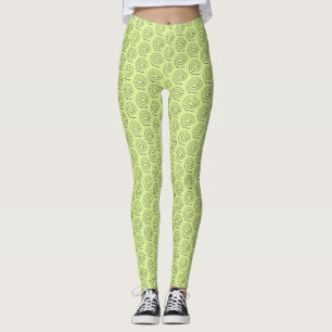 Leggings Polainas - espirales moldeados en verde claro