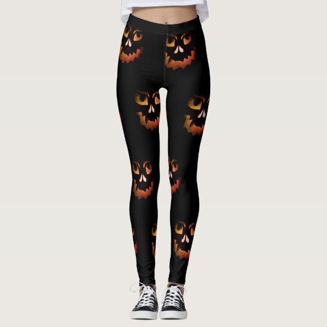 Leggings Polainas fantasmagóricas de Halloween (Anverso)