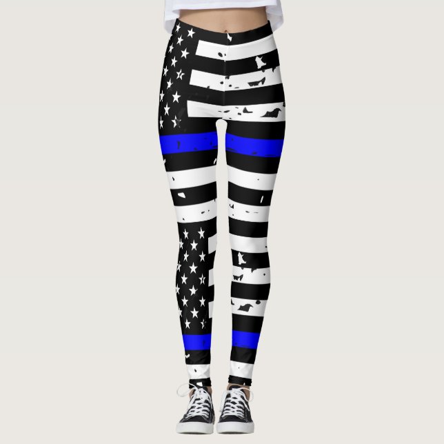 Leggings Polainas finas de Blue Line - horizontales (Anverso)