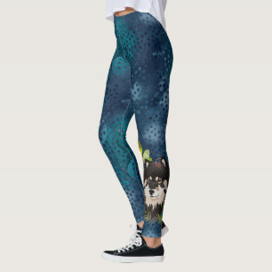 Leggings Polainas finlandesas de Lapphund (tonos azules)