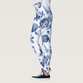 Leggings Polainas florales azules de Capri Toile